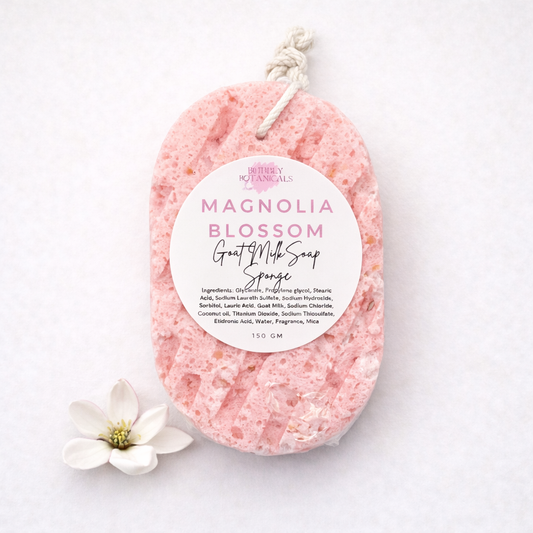 Goat Milk Soap Infused Sponge- Magnolia Blossom Scented - Lasts up to 6 weeks