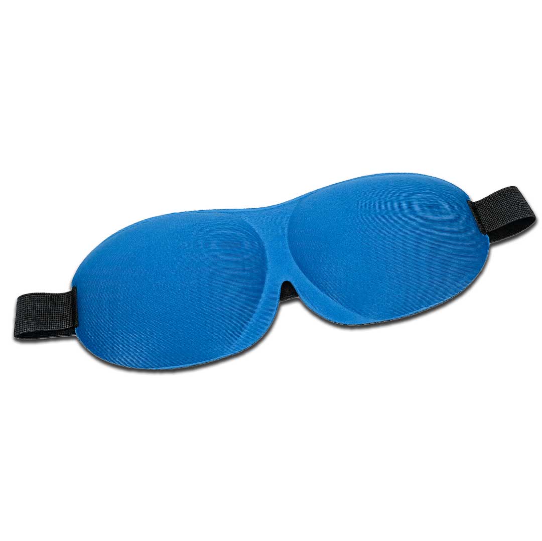 Beauty Sleep | Deep Domed Eye Mask in blue with adjustable strap for lash protection