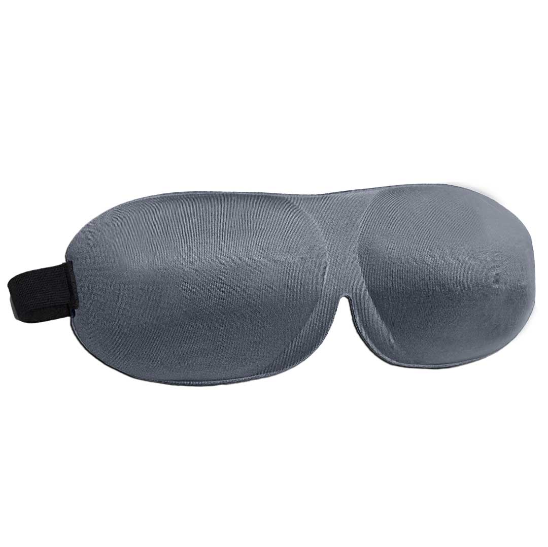 Beauty Sleep | Deep Domed Eye Mask in grey with adjustable strap to protect eyelash extensions while sleeping.