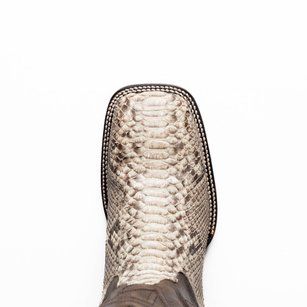 Missouri Natural genuine Python skin cowboy boot square toe