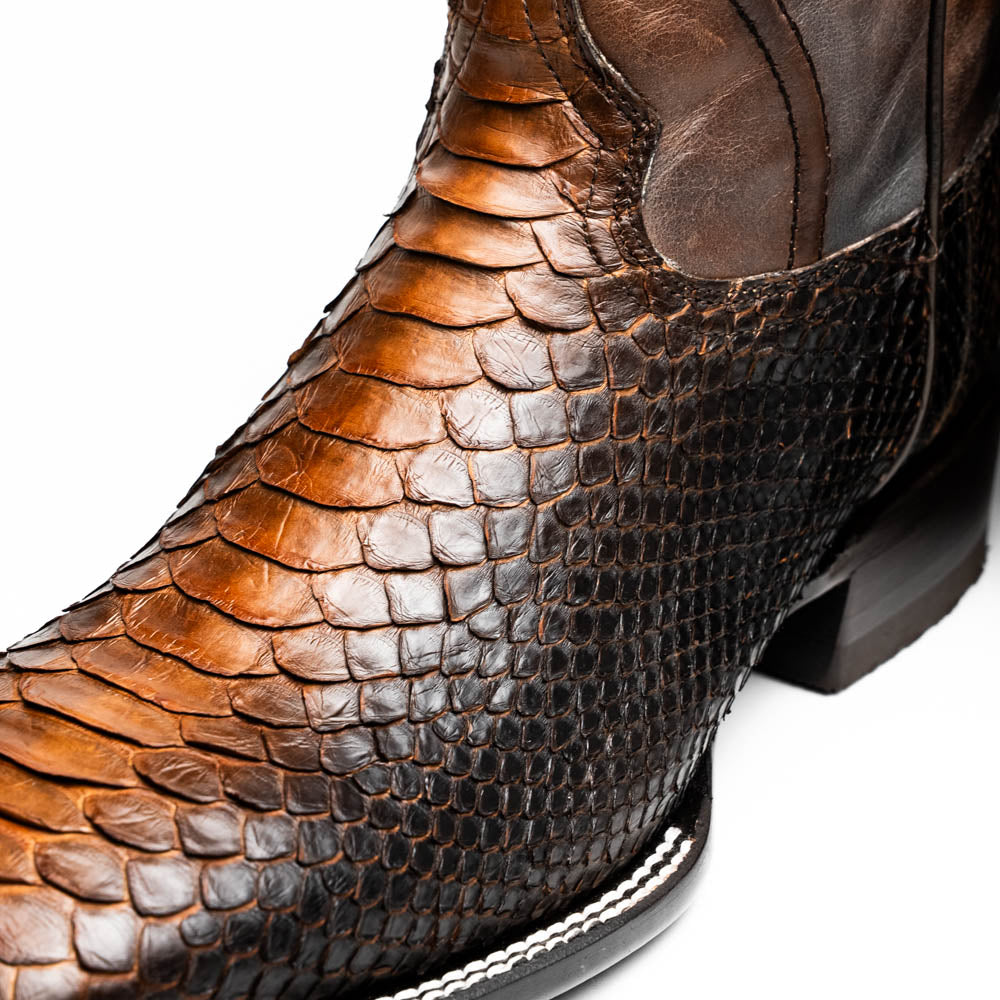 Missouri Lisboa - Genuine Python Skin Cowboy Boot with Square Toe from Western Collection.