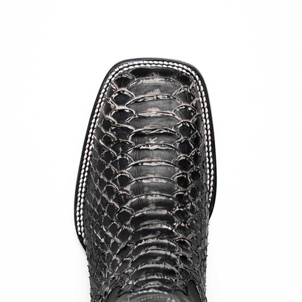 Missouri Stone White boot with genuine Python skin and square toe design from the Western Collection.