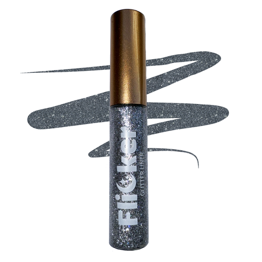 Moonlight - Flicker Glitter Eyeliner in sparkly silver shade with easy application for bold sparkle effects.