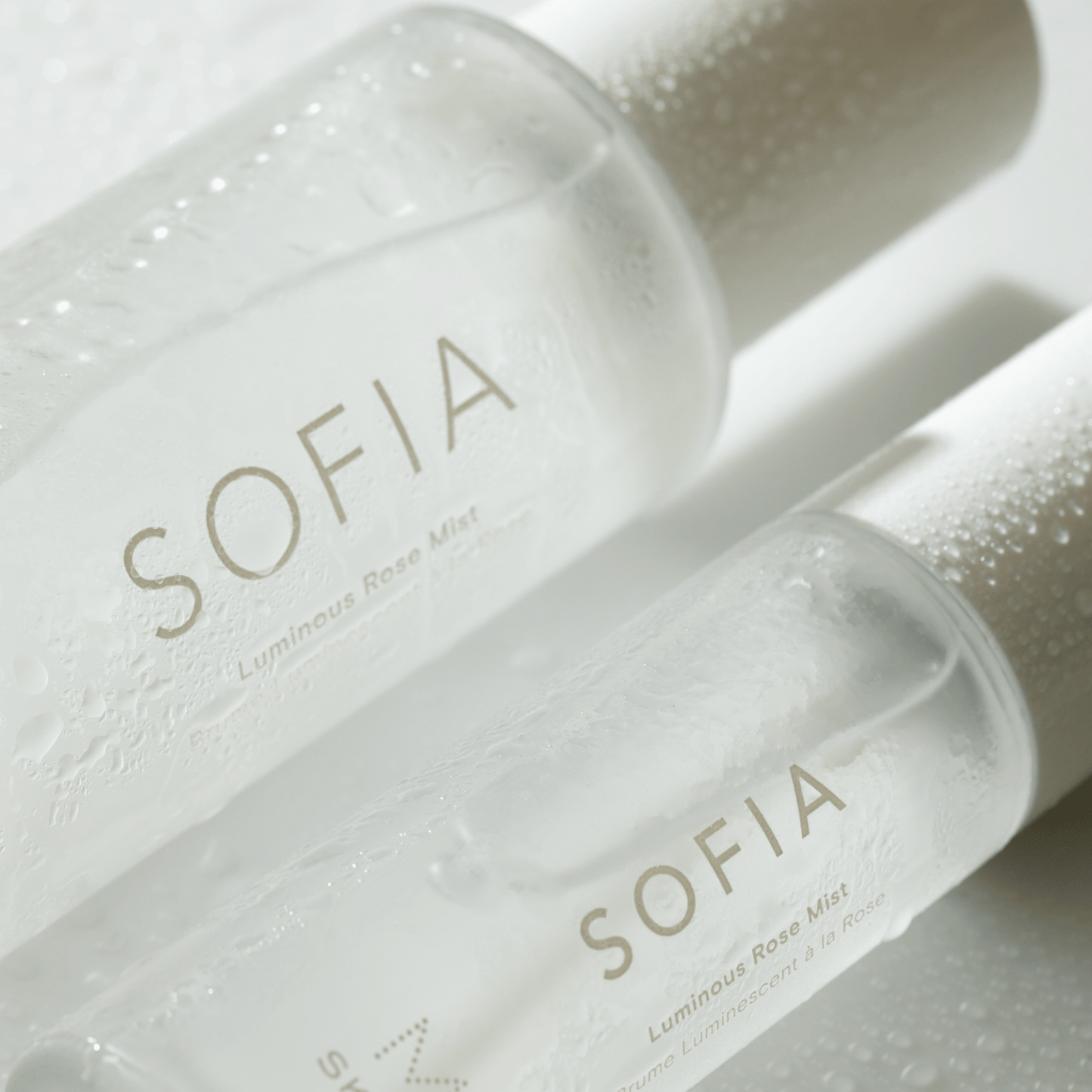 SOFIA botanical mist with antioxidant-rich rose extract for nourishing, radiant skin in 4 fl oz bottle.