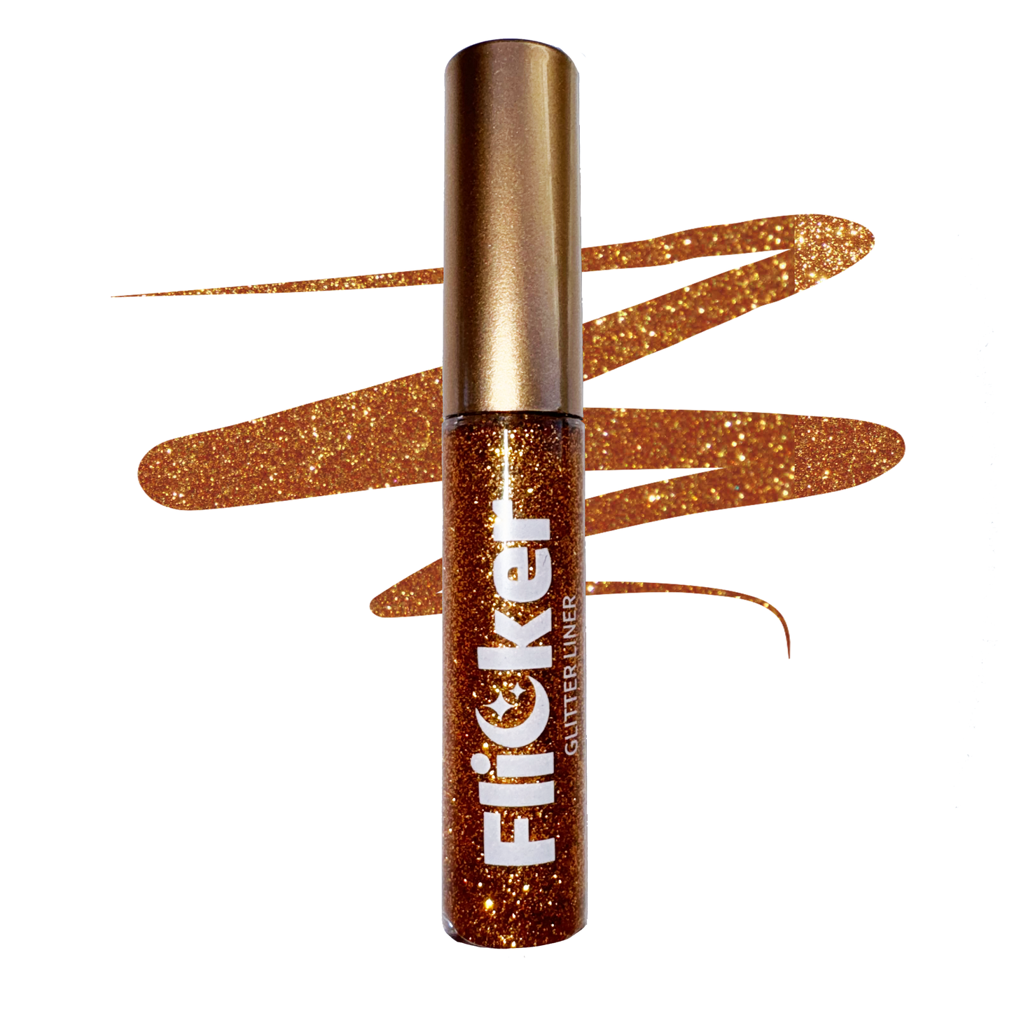 Mystic - Flicker Glitter Eyeliner in copper shade with buildable sparkle, perfect for eyelid or inner corner highlights.