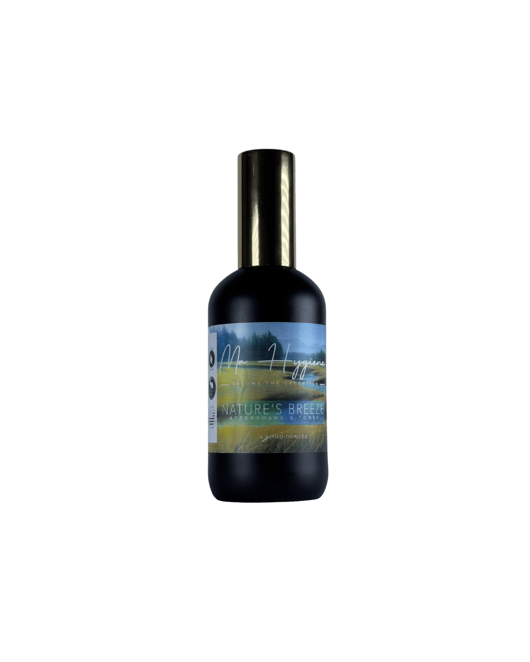 Bottle of Nature's Breeze All Natural Aftershave for soothing and hydrating post-shave skin care.