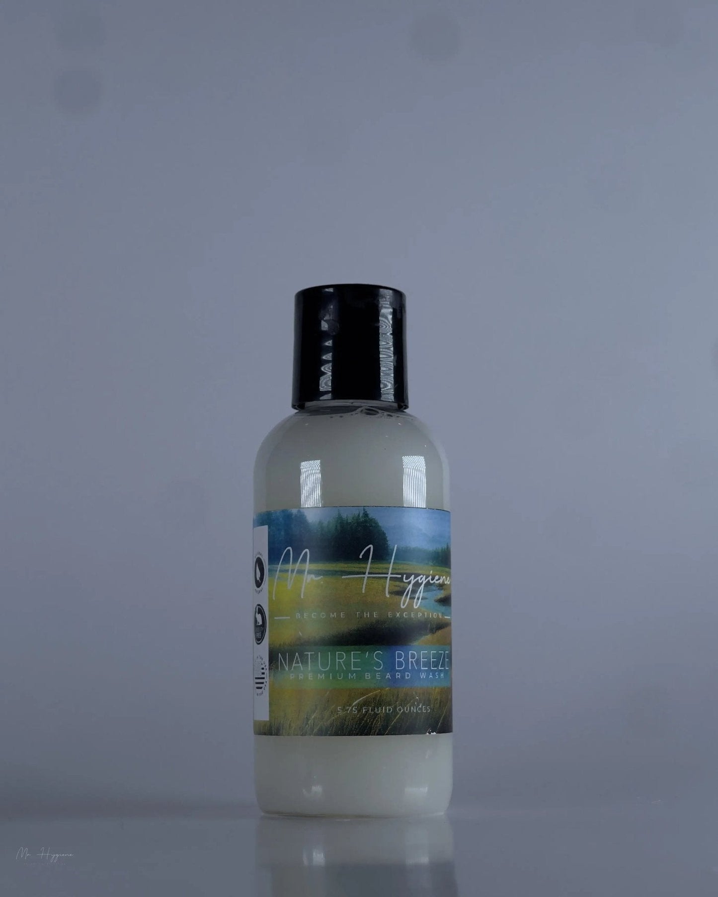 Bottle of Nature's Breeze Organic Beard Wash for deep clean and hydration