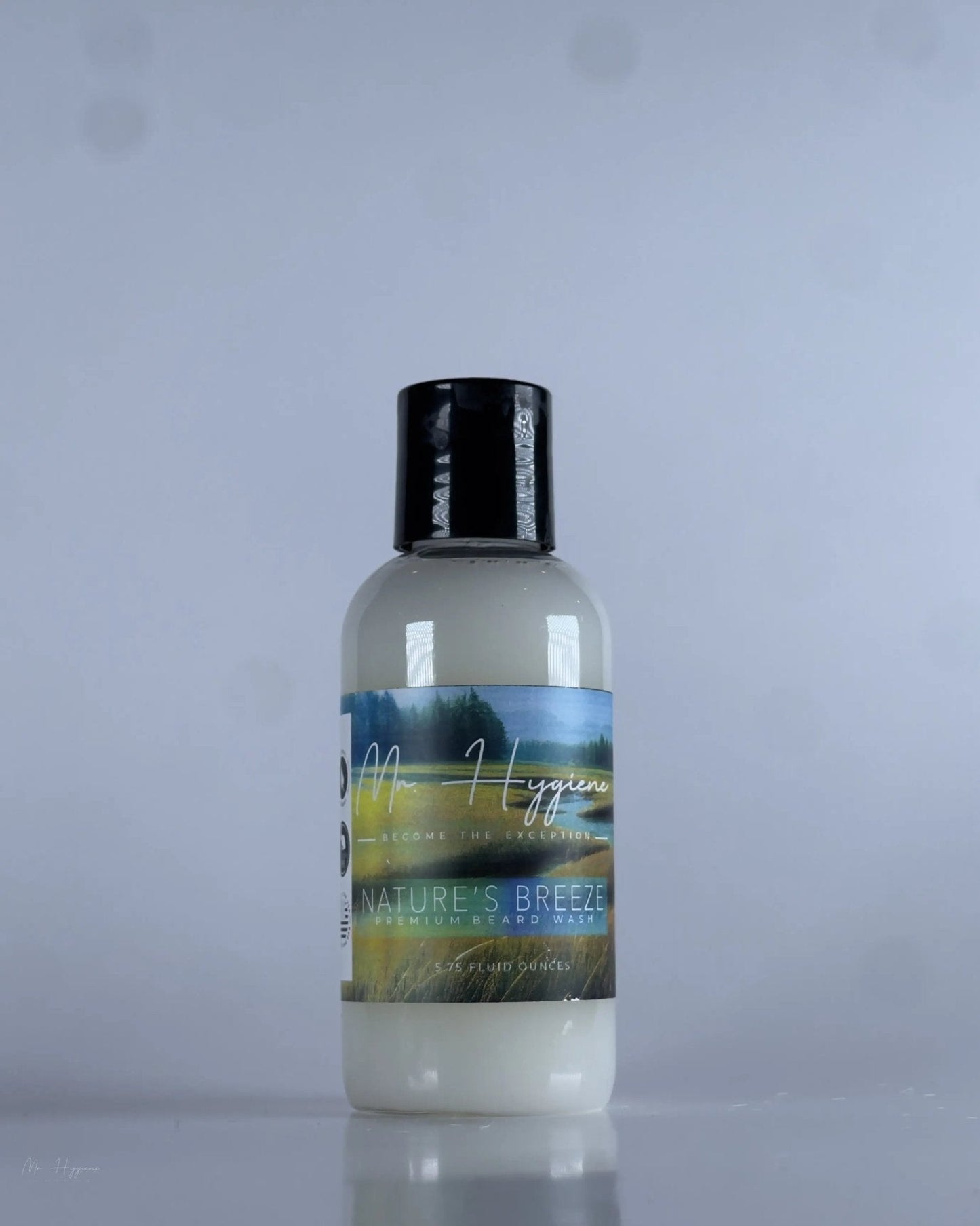 Nature's Breeze Organic Beard Wash bottle against plain background