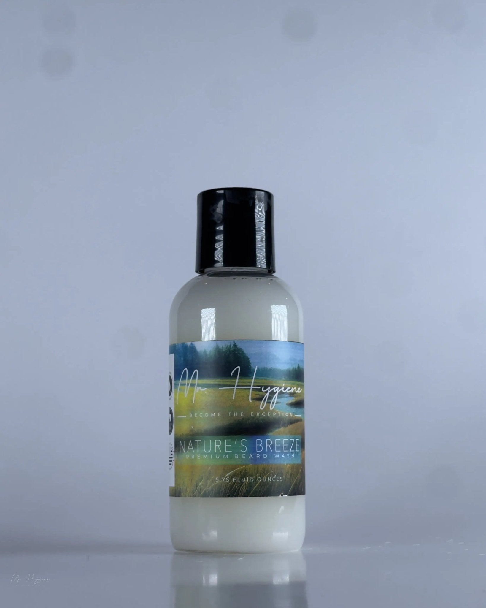 Nature's Breeze Organic Beard Wash bottle against plain background