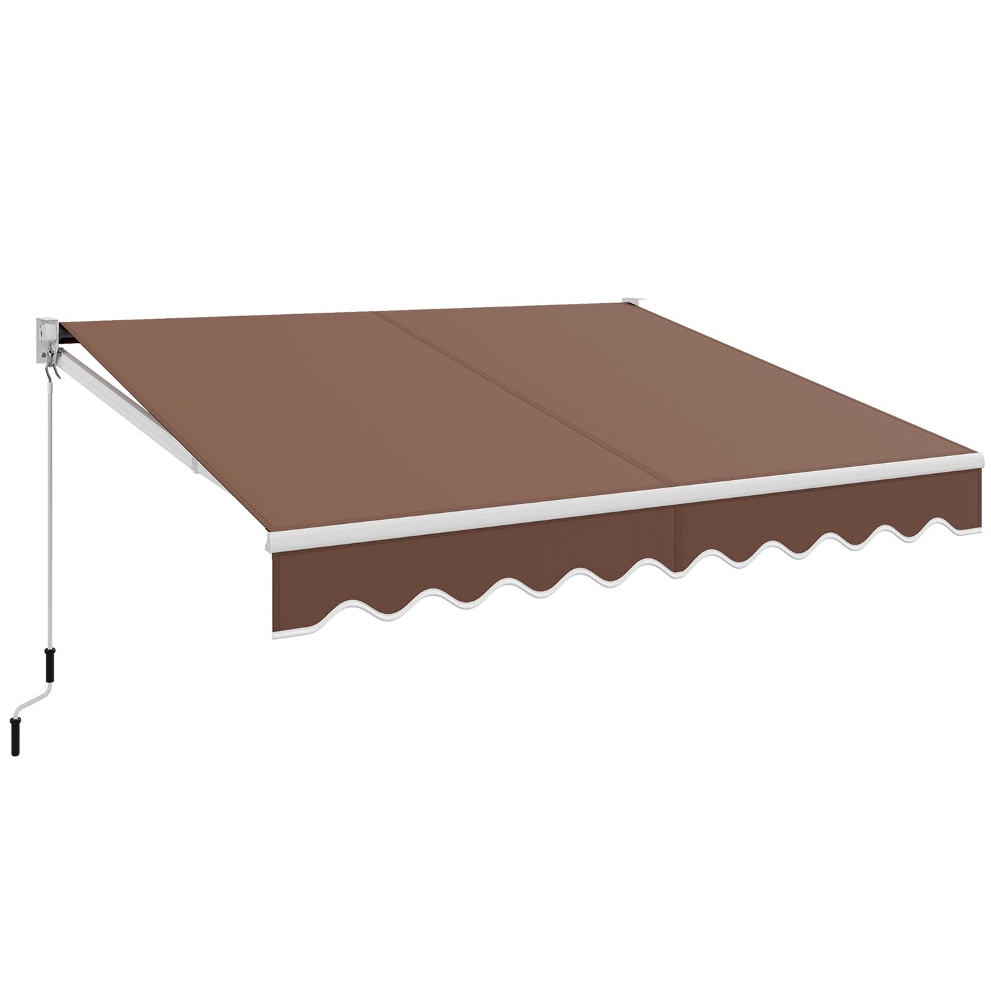10 x 8.2 Feet Retractable Awning with Easy Opening Manual Crank Handle-Brown, durable and adjustable outdoor shade solution