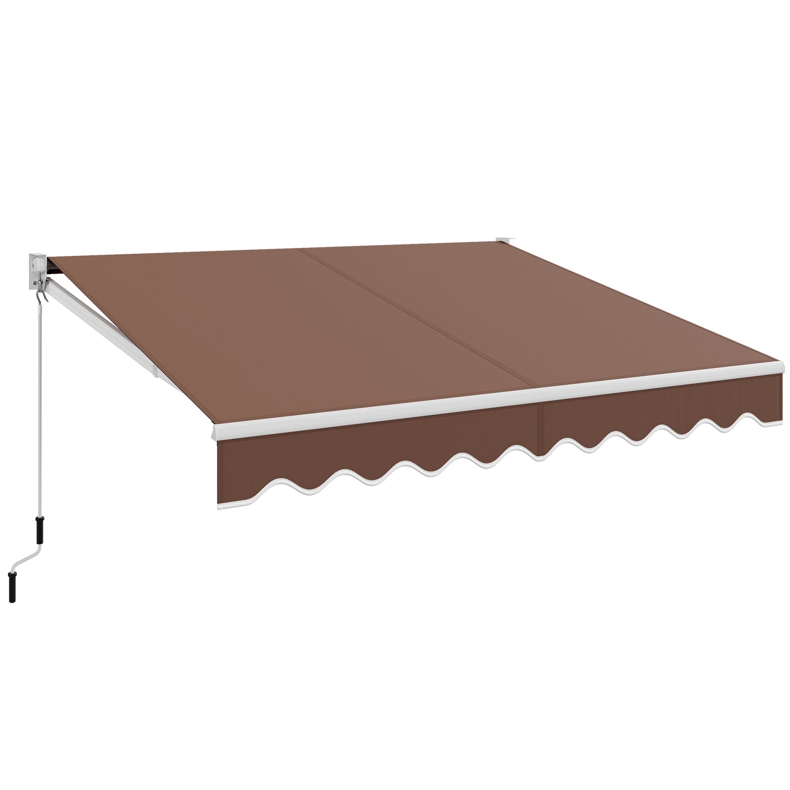 10 x 8.2 Feet Retractable Awning with Easy Opening Manual Crank Handle-Brown, durable and adjustable outdoor shade solution