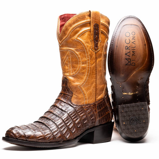 Phoenix Aged Maple Caiman Belly Skin Cowboy Boot, Western Collection