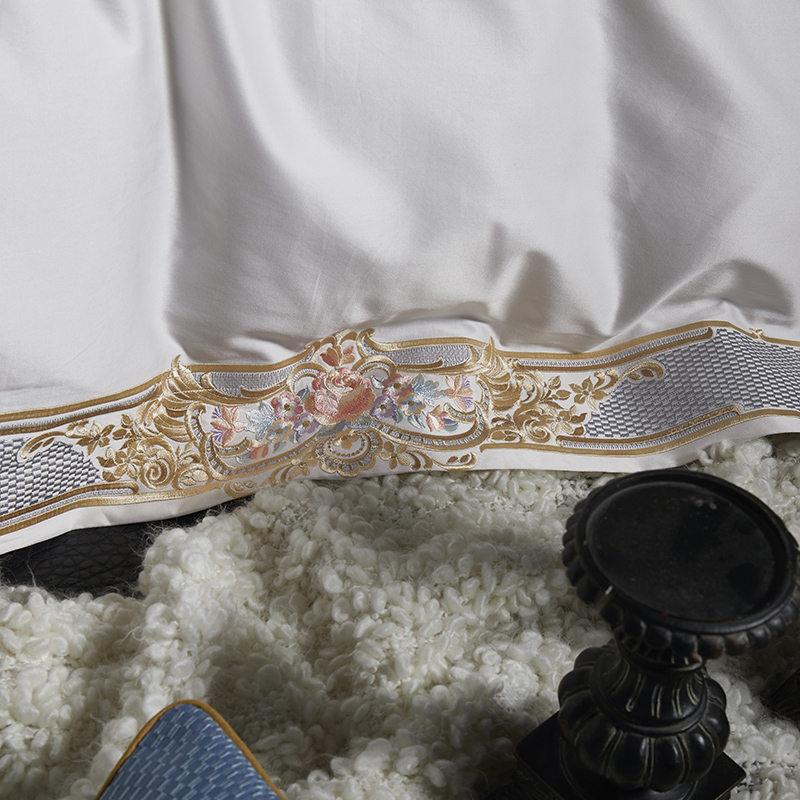 Close-up of Louis Duvet Cover Set (Egyptian Cotton 1000TC) showcasing elegant royal pattern and luxurious fabric details.