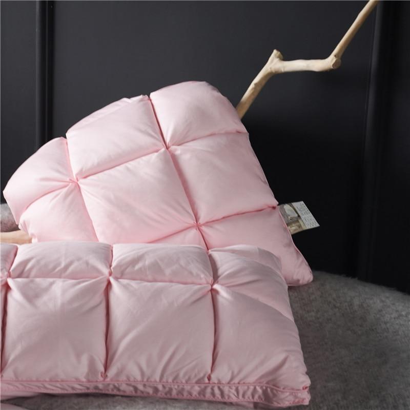 Giancarlo Goose Down Filling Pillows Set of 2, soft pink, luxury bedding, Egyptian Cotton compatibility
