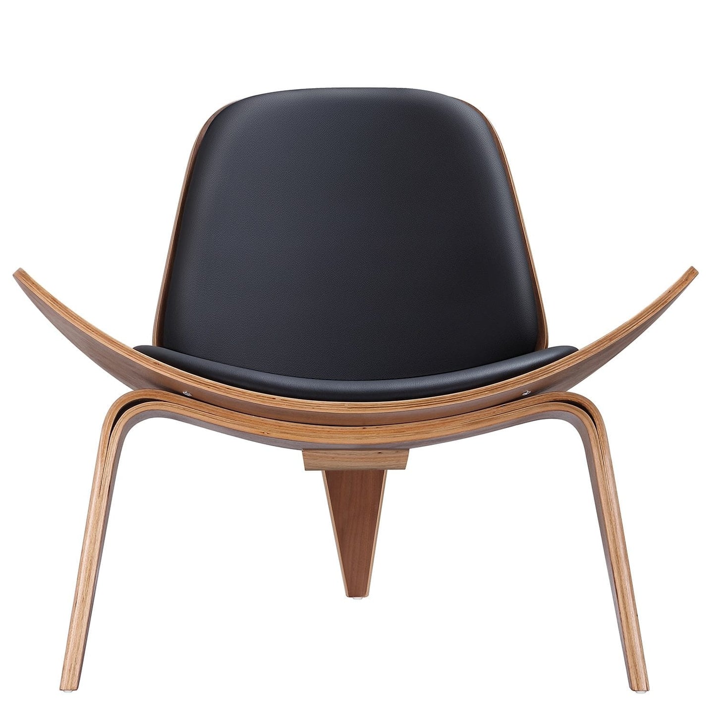 Vegan Leather Vigore Lounge Chair with premium black upholstery and ergonomic wooden design