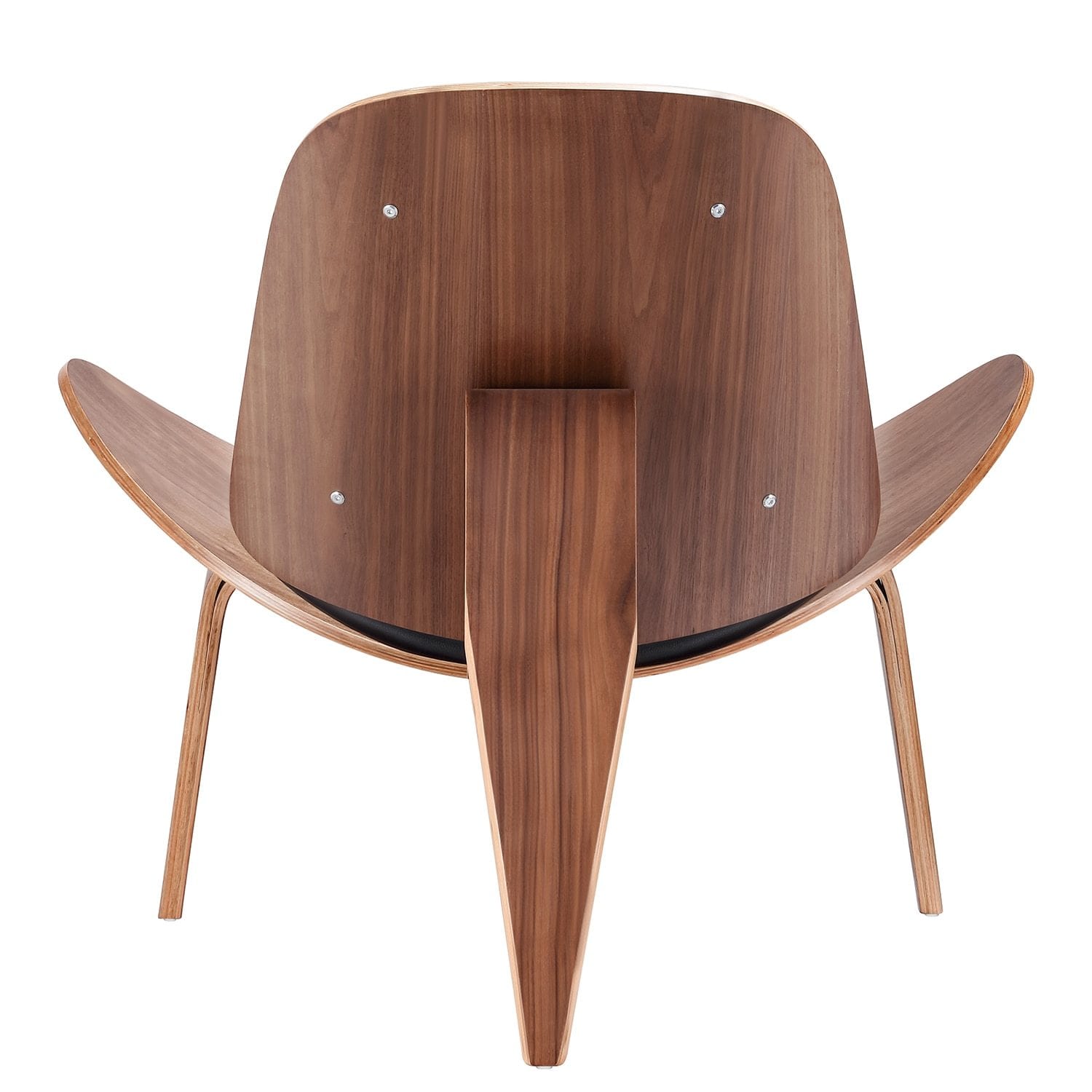 Back view of Vegan Leather Vigore Lounge Chair showcasing wood and design details