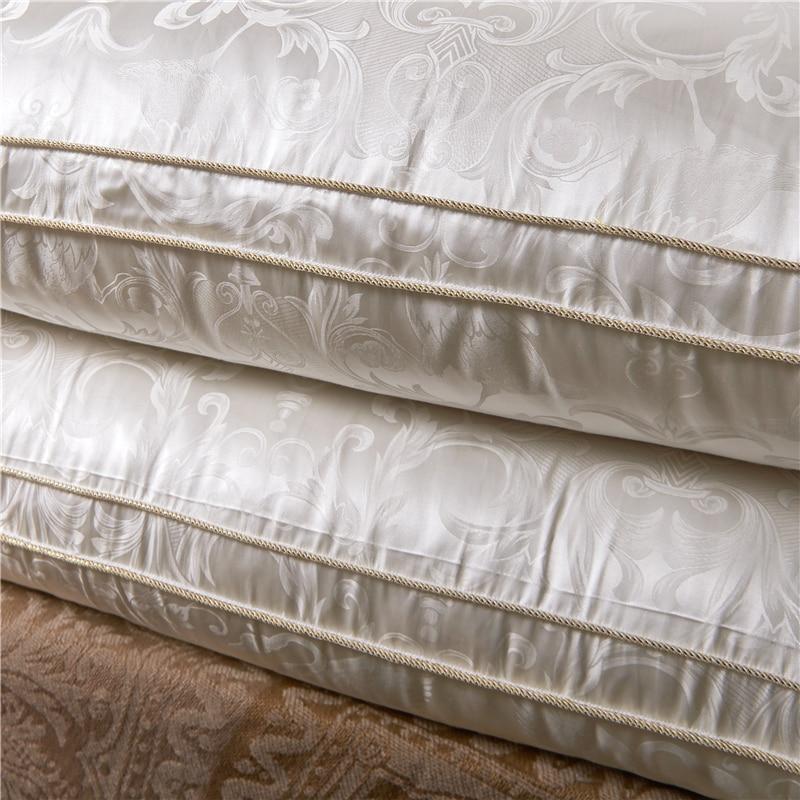 Close-up of Fabrizio Goose Down Pillow 100% Breathable with elegant texture, highlighting luxurious comfort and style.