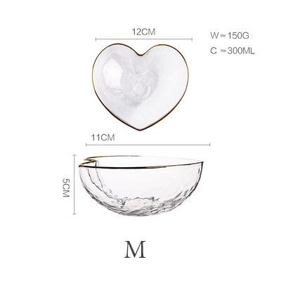 Heart-Shaped Bowl & Cup with dimensions 12cm by 11cm, 300ml capacity, weight 150g.
