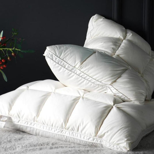 Giancarlo Goose Down Filling Pillows Set of 2 with memory therapy, luxury bedding essentials, 48cm x 74cm dimensions, 100% goose down.