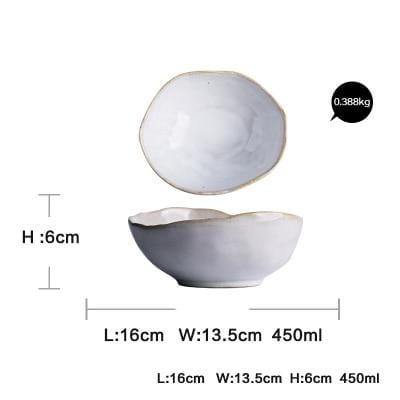 Nanna Bowls And Dishes from Thetis Tableware Set shown with dimensions and weight, ideal for kitchen use.