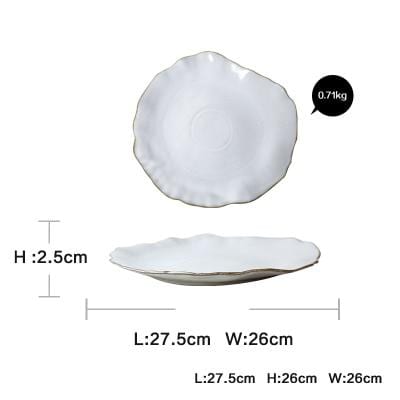 Nanna Bowls And Dishes from Thetis Tableware Set, dimensions: H 2.5cm, L 27.5cm, W 26cm, weight 0.71kg, elegant kitchenware