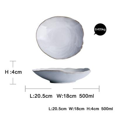 Nanna Bowls And Dishes - Thetis Tableware bowl with dimensions L:20.5cm, W:18cm, H:4cm, 500ml capacity, elegant design