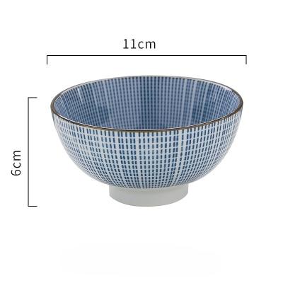 Blue porcelain bowl, Modern Japanese Ceramic Bowls, eco-friendly, under-glazed design, 11cm diameter, 6cm height, kitchenware