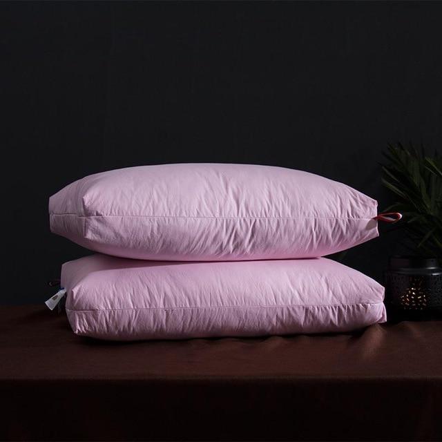 Giovanni Goose Down Pillows Cotton Made Set of 2 in pink, premium quality with memory therapy, perfect addition to luxury bedding.