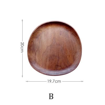 Dimensions of Mateo Oval Wood Board Set 5-Piece tray, showing a 20cm x 19.7cm handcrafted wooden piece with subtle wave design.