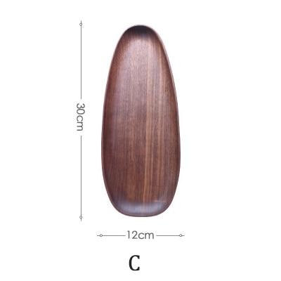 Mateo Oval Wood Board Set 5-Piece with dimension C, handcrafted in China, ideal for serving bread and appetizers.