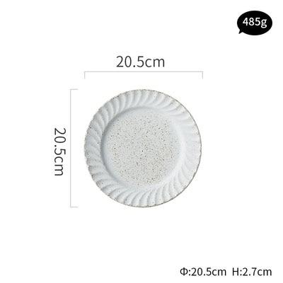 Ceto Nordic Plates - Handmade ceramic plate with intricate detailing, 20.5cm diameter, Nordic-inspired design, 485g