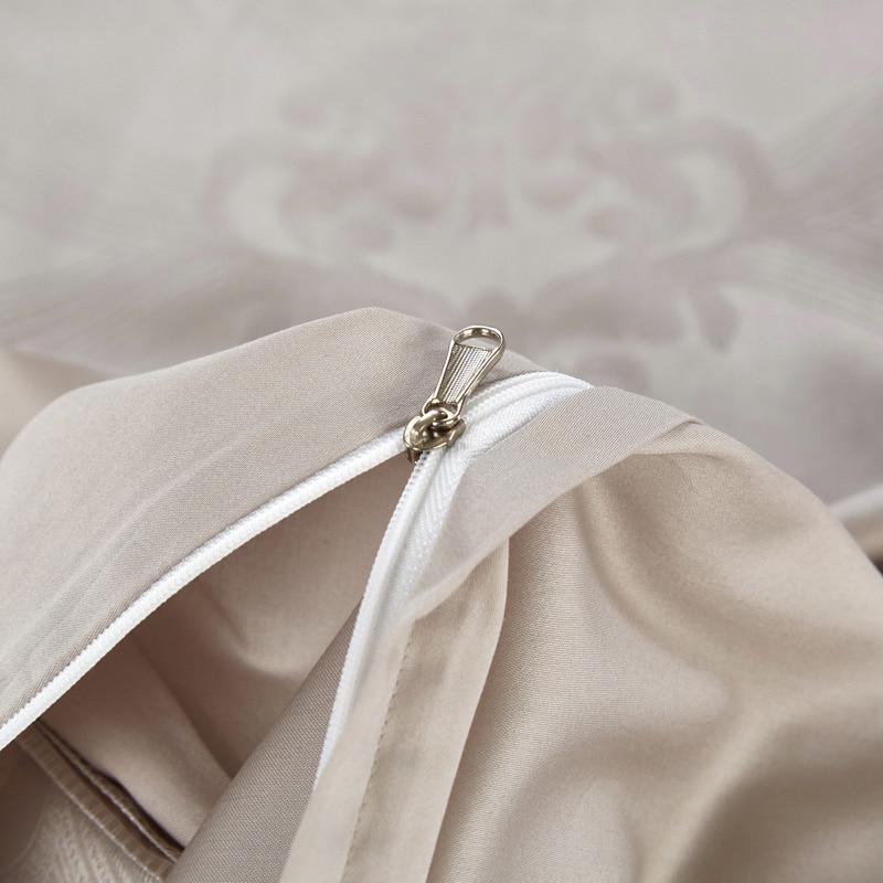 Light Taupe Lancelot Duvet Cover Set (Premium Egyptian Cotton) (Jacquard) showing elegant zipper detail