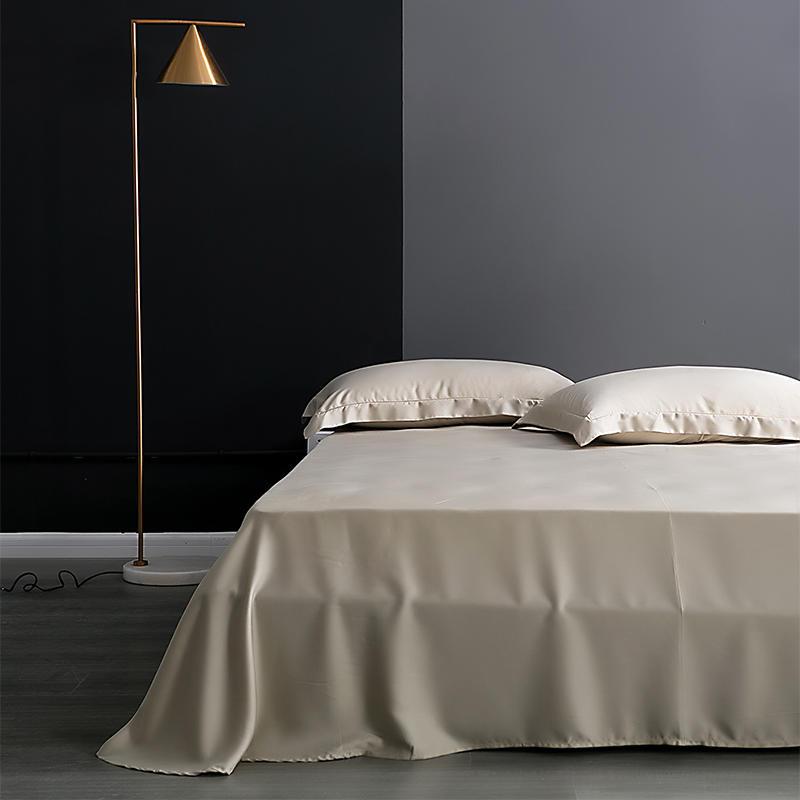 Karen Solid Color Lyocell Duvet Cover Set in a modern bedroom, showcasing a soft, elegant design without patterns in a neutral tone.