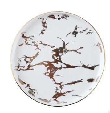 Lighting Flat Plates Nordic Collection ceramic dinner plate with marble pattern