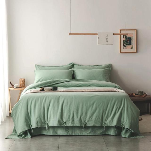 Emma Duvet Cover Set With Ropes 55% Cotton 45% Linen on a styled bed