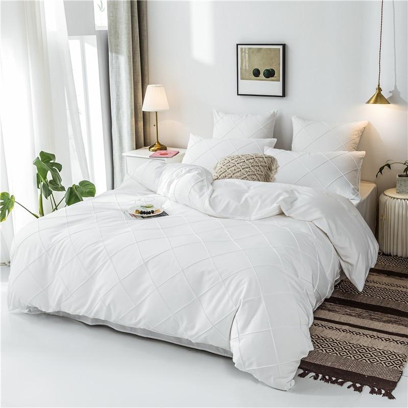 Charlotte Ultra Soft Microfiber Duvet Cover Set on bed in stylish bedroom