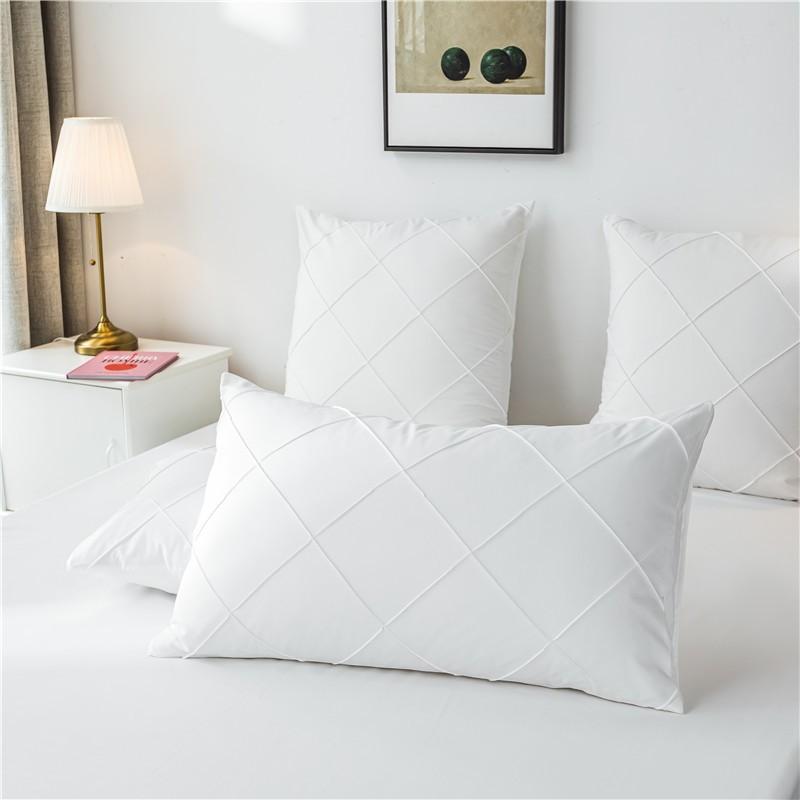 Charlotte Ultra Soft Microfiber Duvet Cover Set on bed with white pillows and lamp in background.