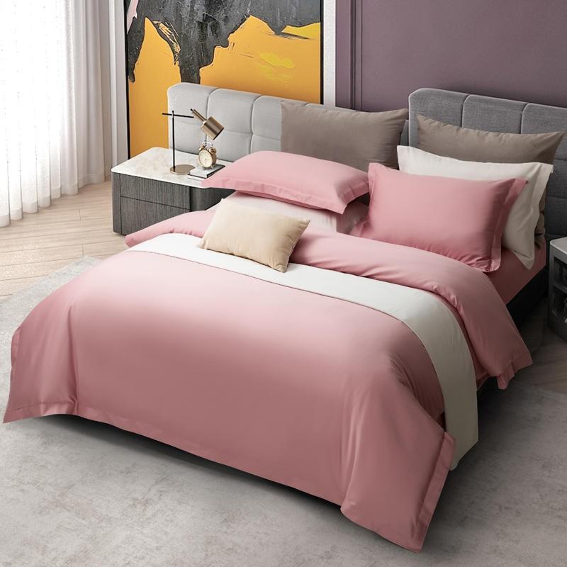 Luxurious Juana Duvet Cover Set 1000TC (Egyptian Cotton) styled on a modern bed in pink hue.
