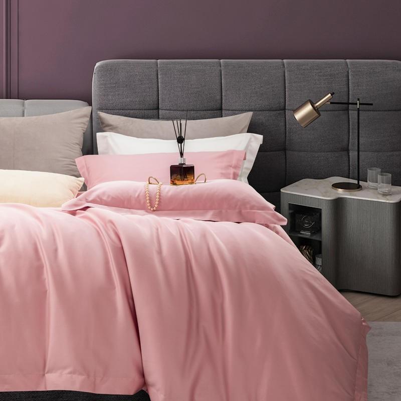 Juana Duvet Cover Set 1000TC (Egyptian Cotton) in a stylish bedroom setting with pink bedding and modern decor.