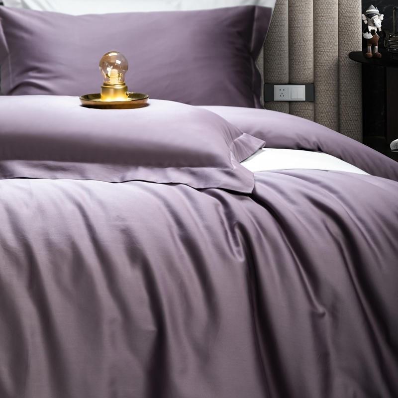 Juana Duvet Cover Set 1000TC Egyptian Cotton in purple showcasing luxurious bedding.