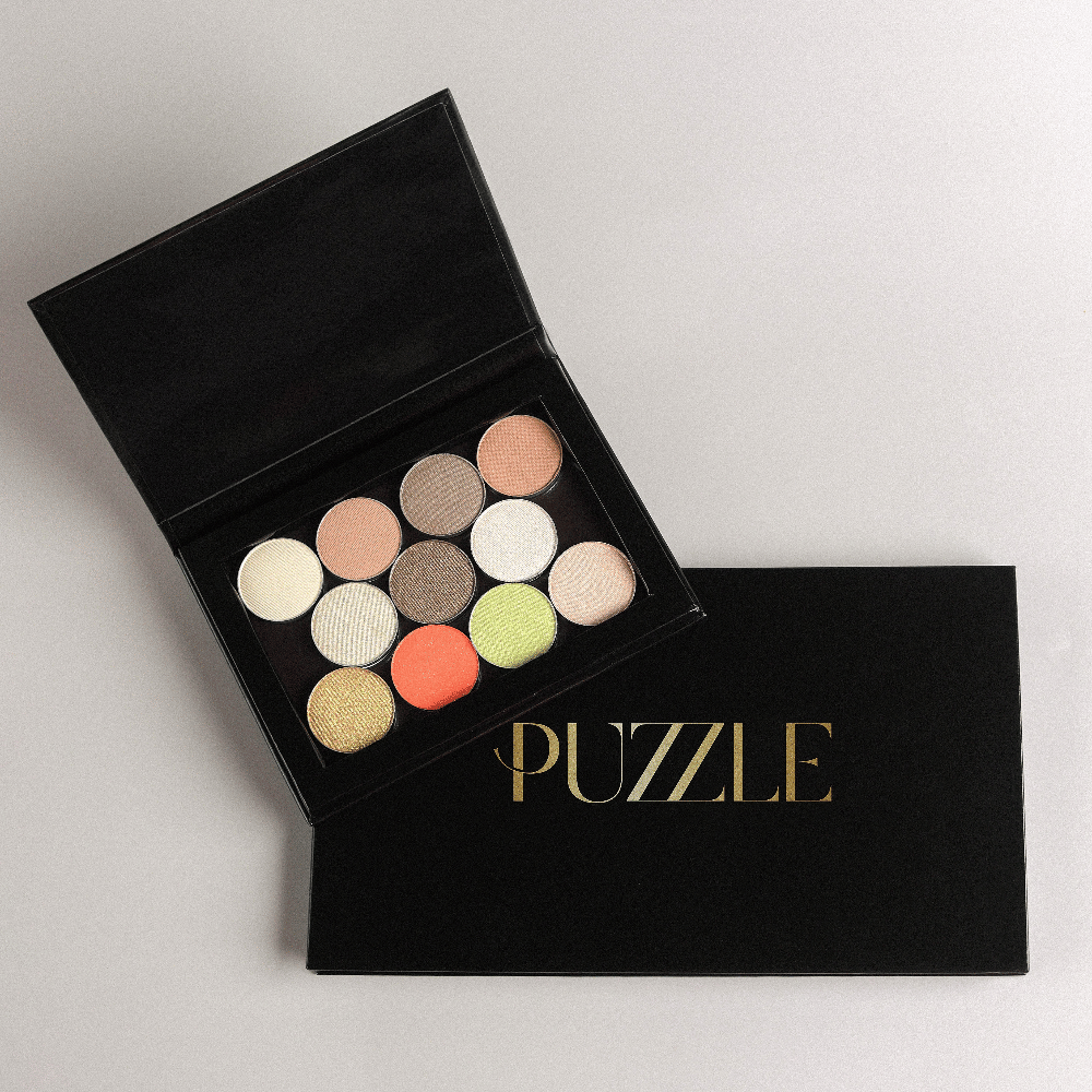 Empty Magnetic Palette Small with custom eyeshadow pans, ideal for portable makeup organization and travel convenience.