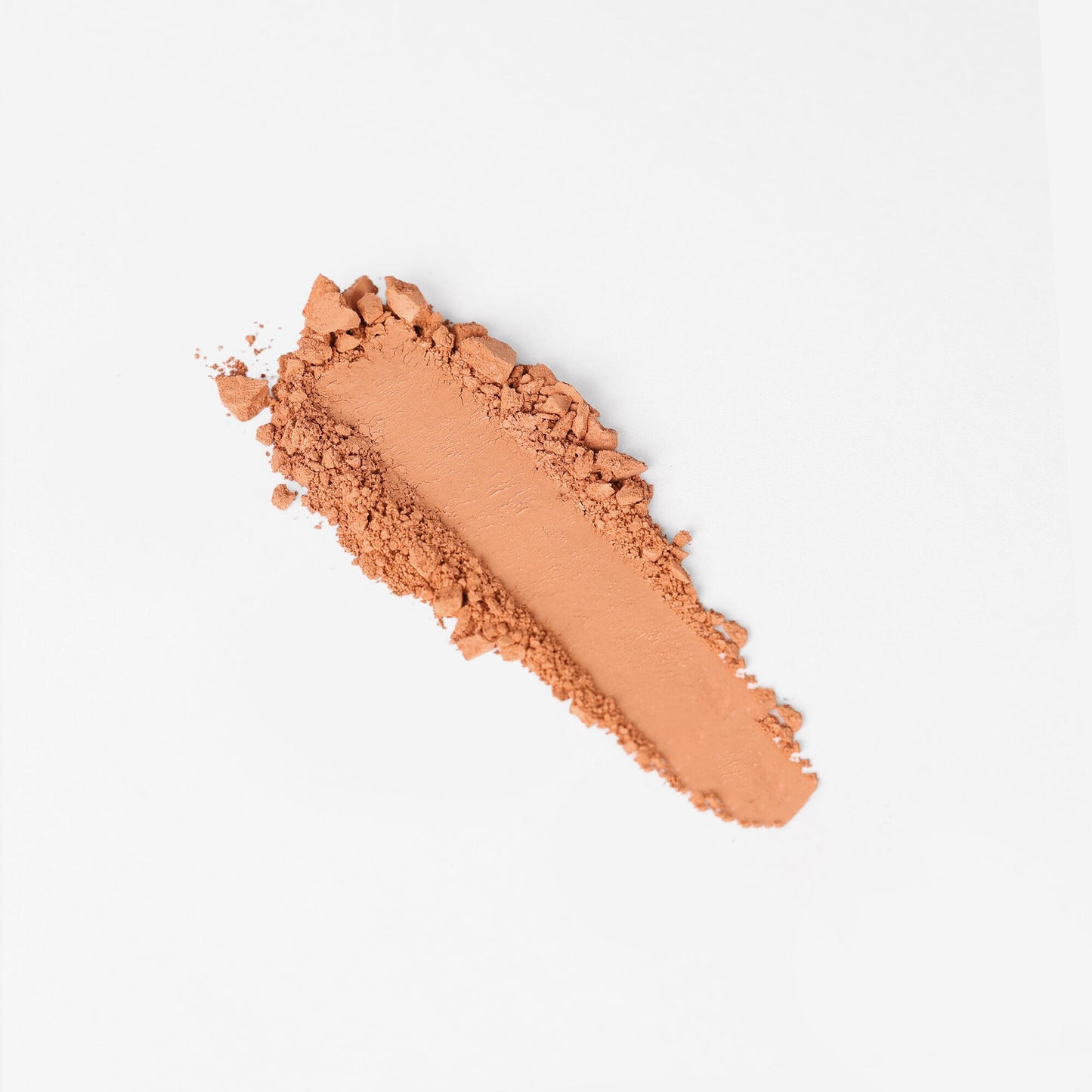 Blush swatch showing vegan, blendable and buildable formula with seamless palette compatibility.