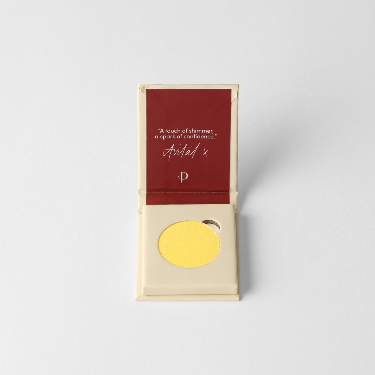 Glow Pressed Eyeshadow in yellow shade, vegan and long-lasting luminous shadow. Easily blends and layers for subtle or bold looks.