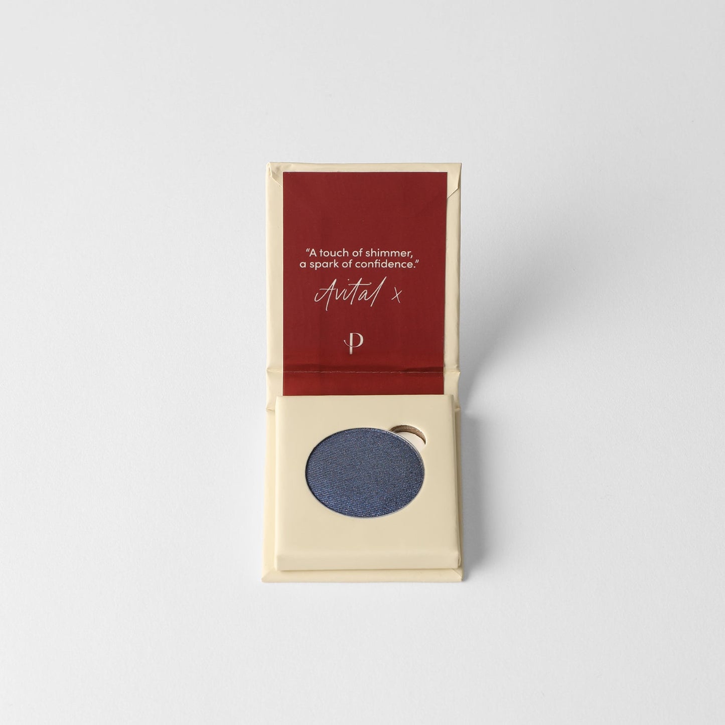 Glow Pressed Eyeshadow in compact case with blue shade