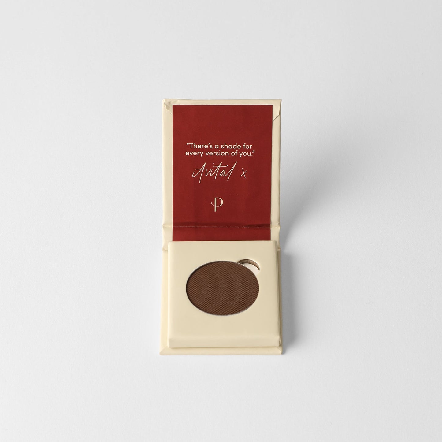 Matte Pressed Eyeshadow in compact case, rich vegan pigment, perfect for natural or defined eye looks, fits magnetic palettes.