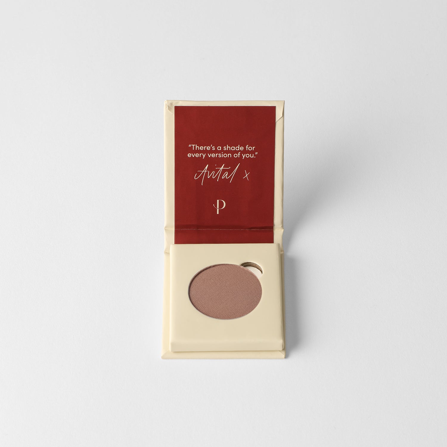 Matte Pressed Eyeshadow in an open palette, showcasing smooth vegan pigments, perfect for blending and building for versatile eye looks.