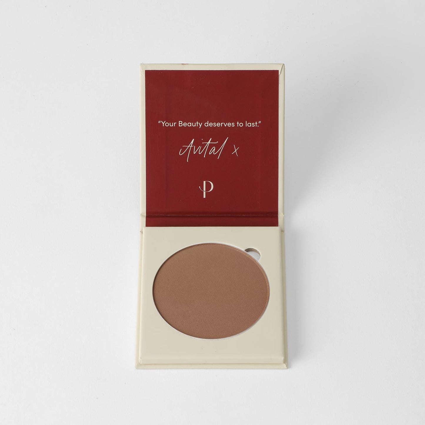 Face Powder in packaging, pressed and vegan-friendly for lasting coverage. Fits into Large or Small Magnetic Palette. Easy to apply and fresh.