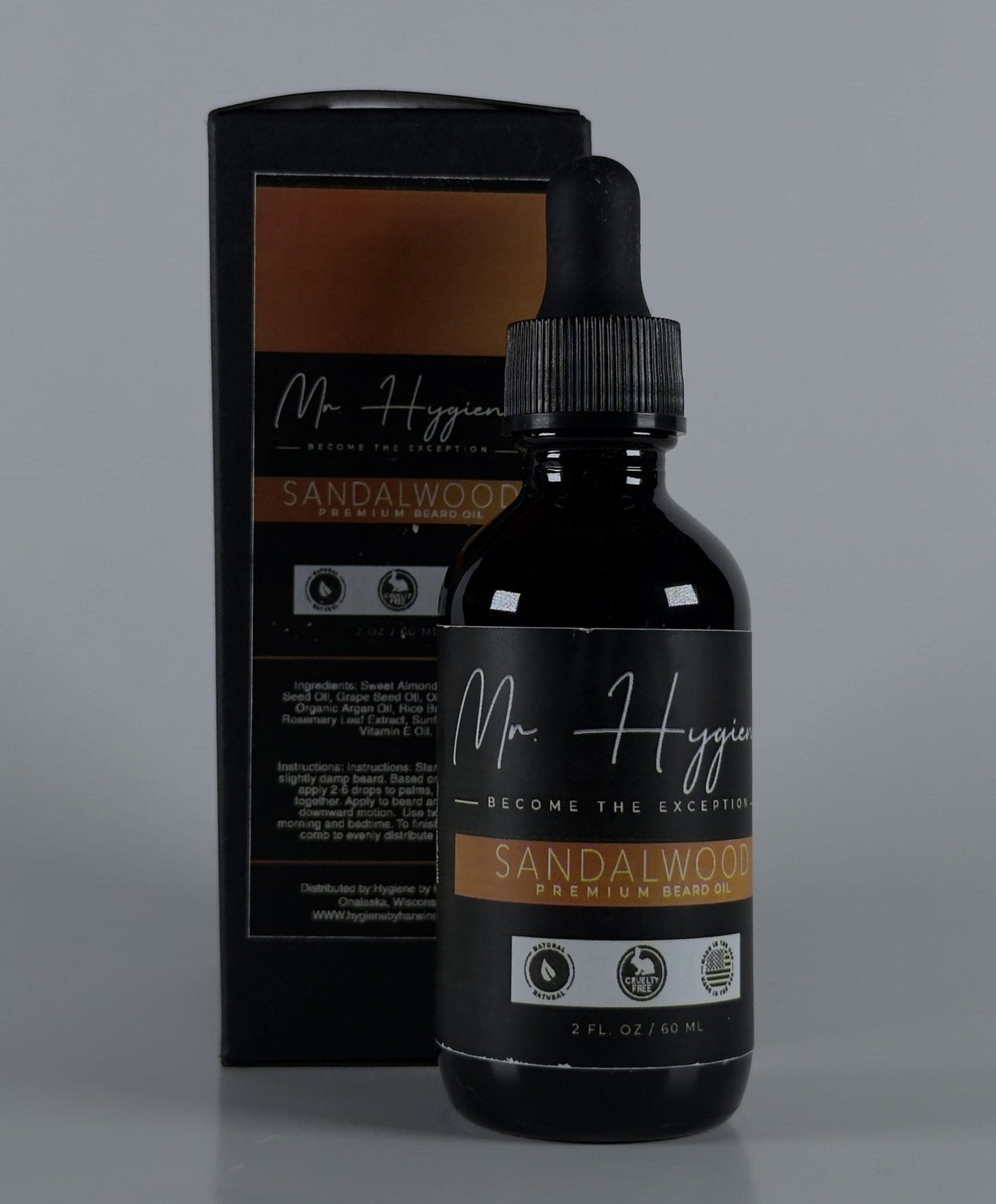 Sandalwood Beard Oil for Men – Smooth, Bold & Clean bottle with packaging