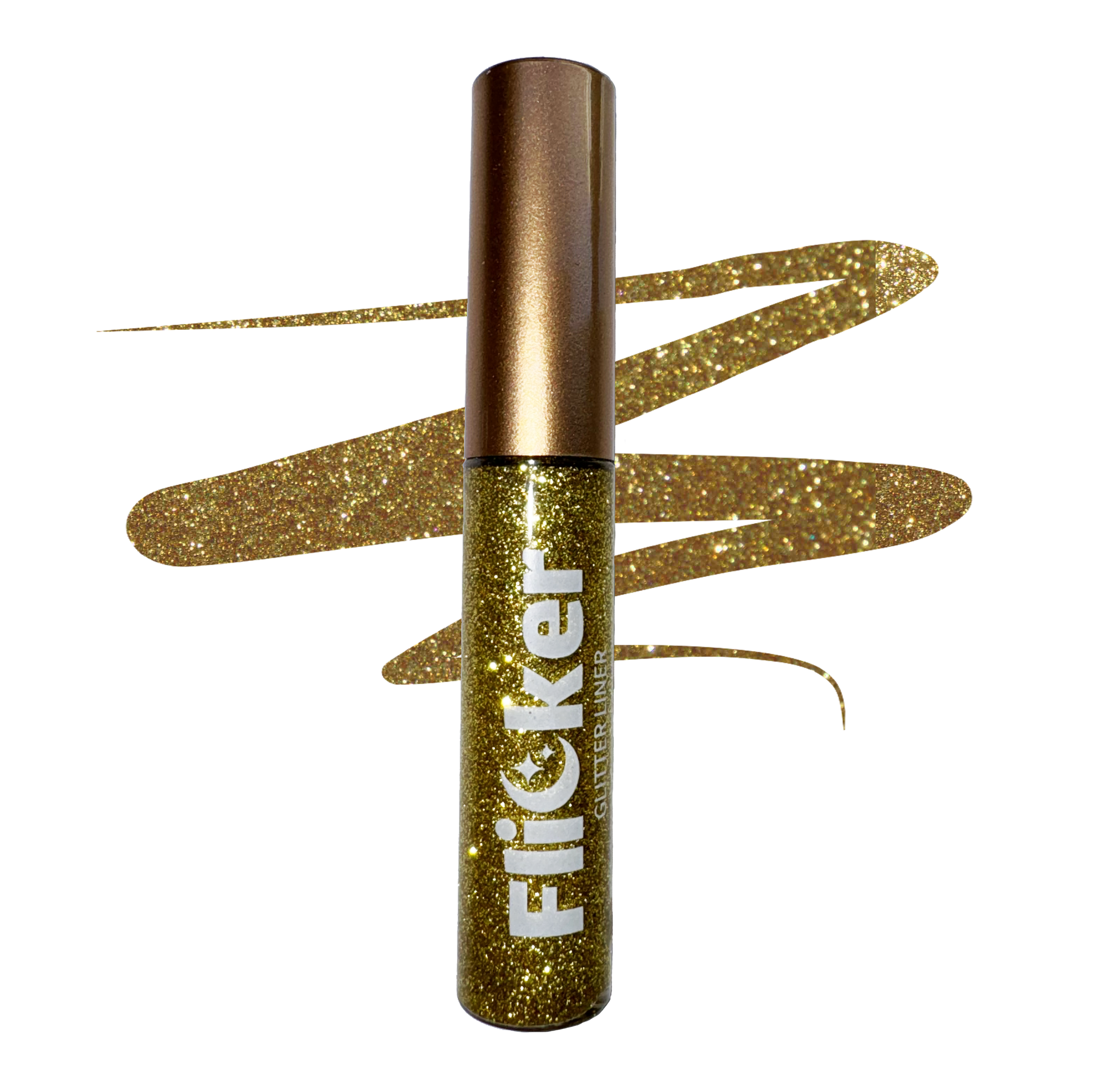 Spellbound - Flicker Glitter Eyeliner with yellow gold sparkle, perfect for eyelid or inner corner application, enhances with base.