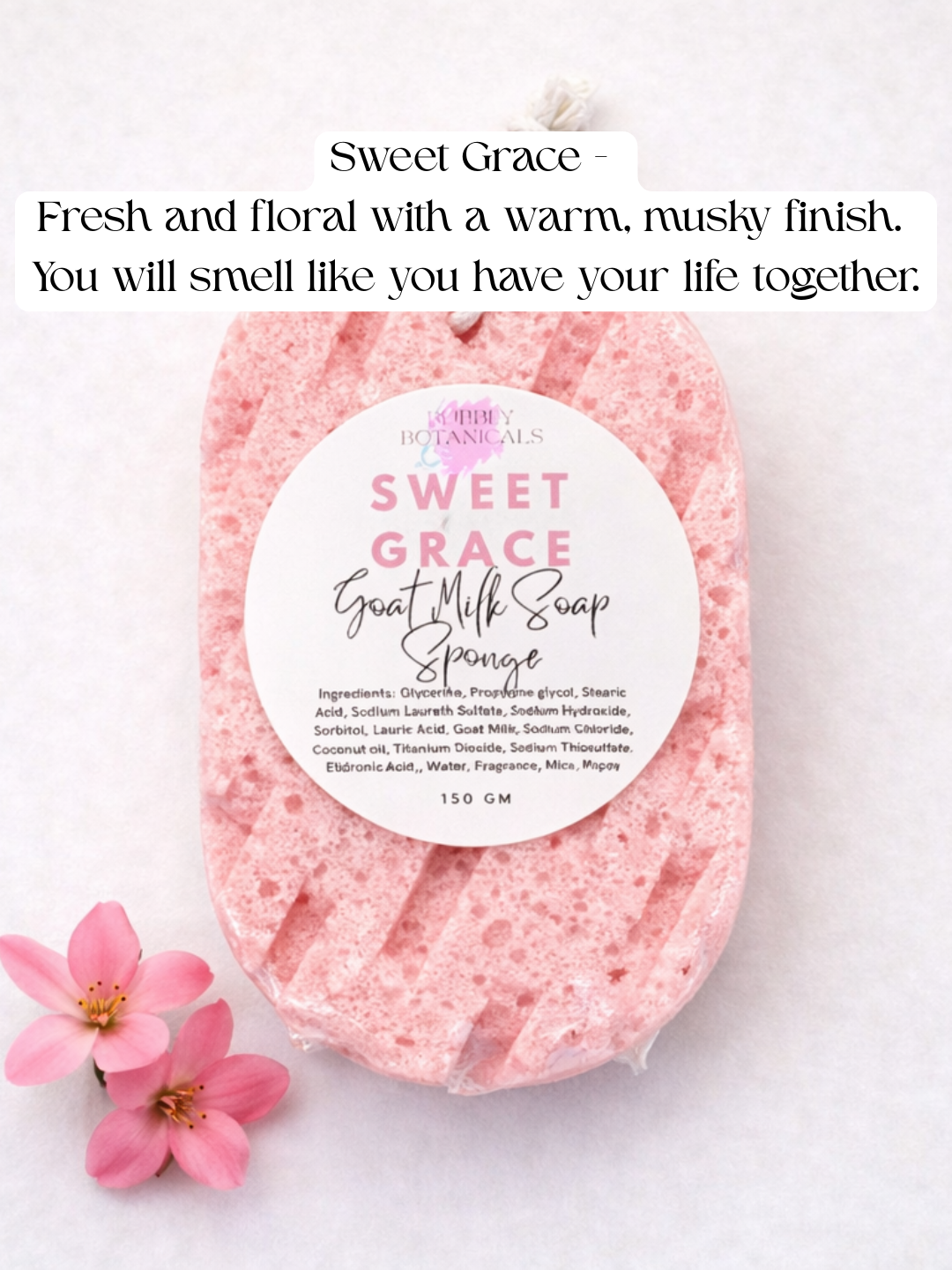 Goat Milk Soap Infused Sponge - Sweet Grace Type Scent | Lasts up to 6 weeks